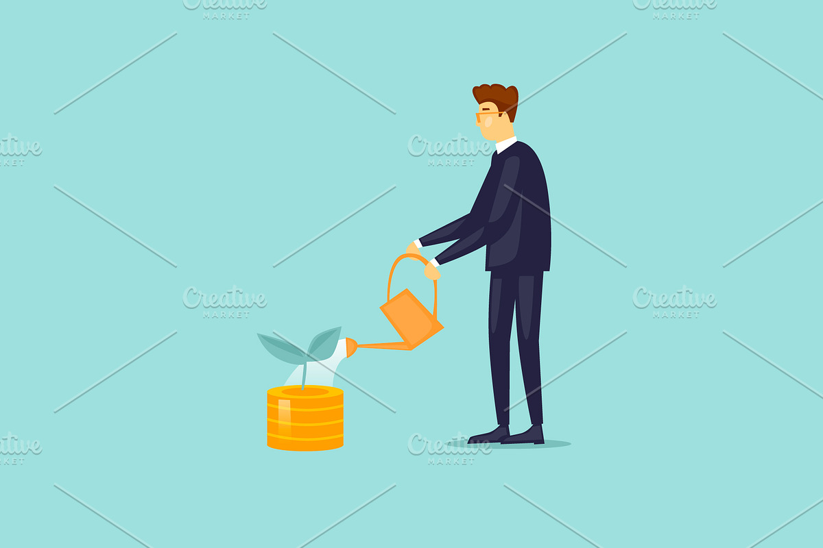Businessman and arrow, a Finance Illustration by Podis (Photo 6 of 7)