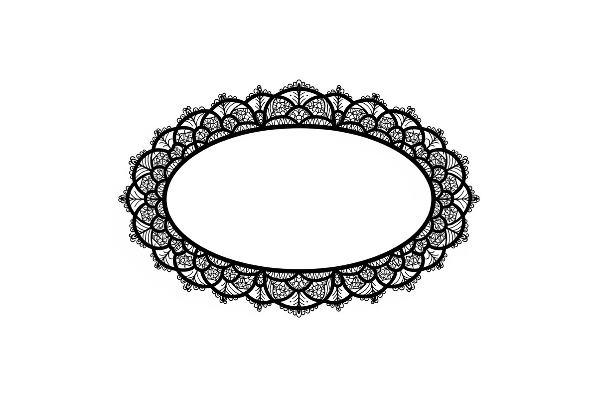 Vintage Lace Oval Frame Bundle, an Illustration by yasushie (Photo 2 of 30)
