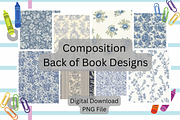 Blue Toile Composition Book Digital, a Pattern Graphic by SmallTownDigital (Thumbnail 3 of 3)