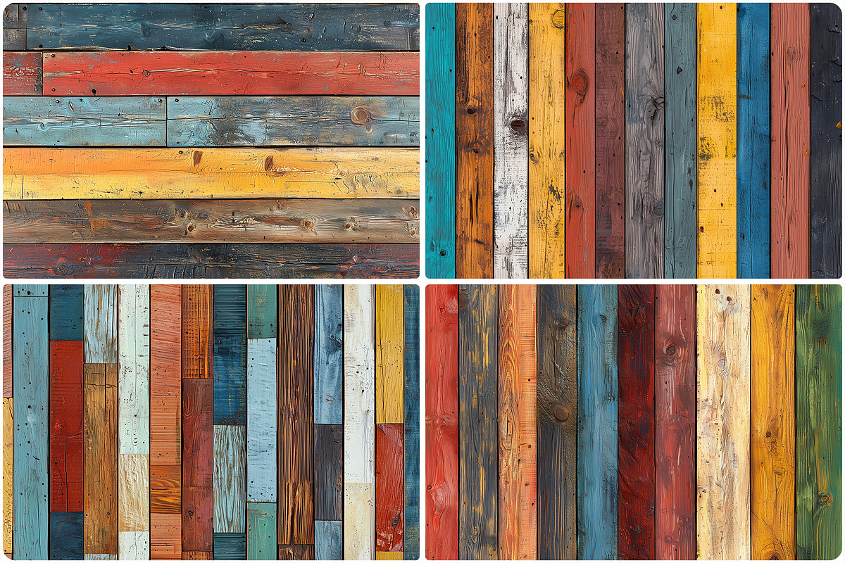 20 Multi Colored Planks Textures, a Texture Graphic by Textures ...