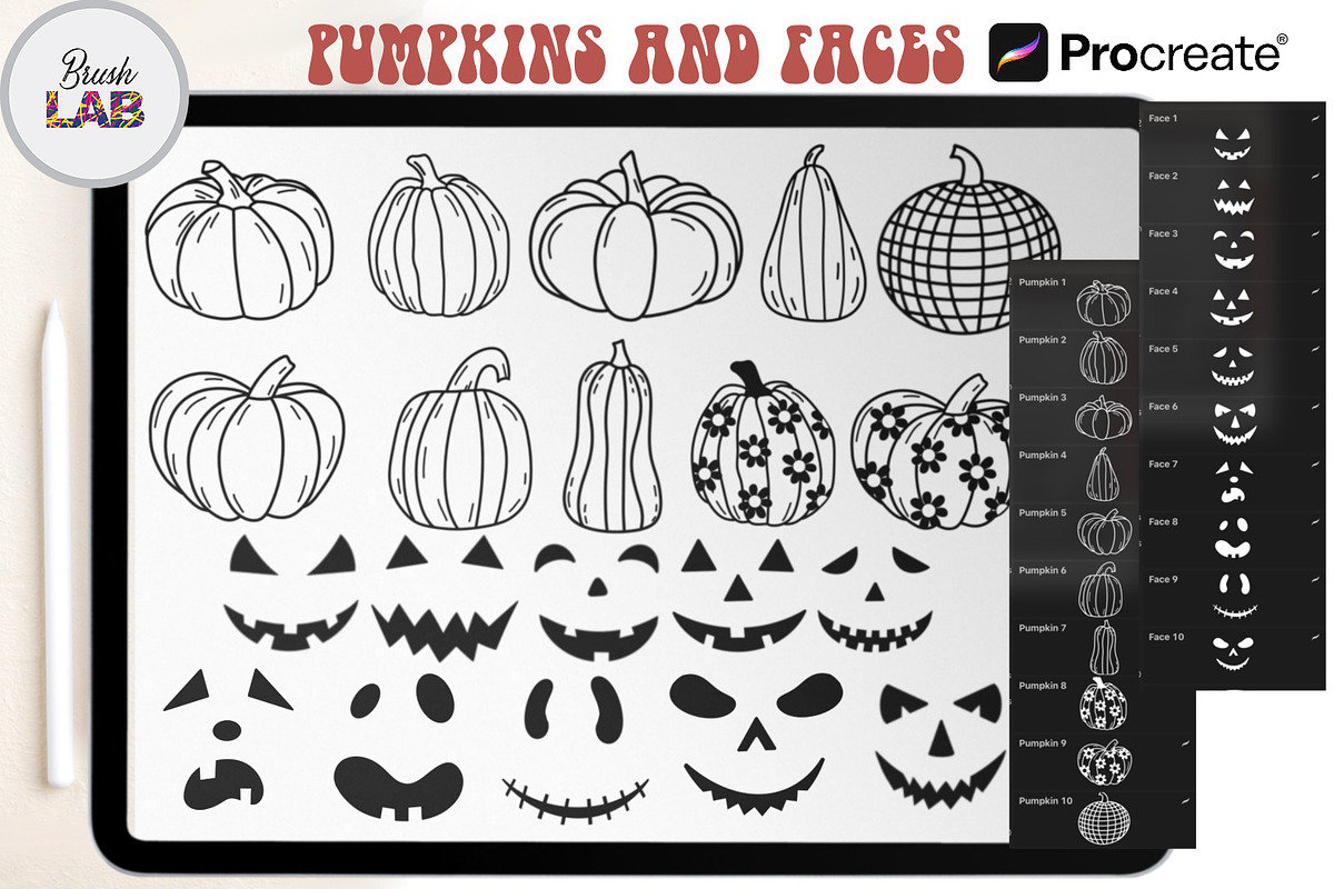 Halloween Procreate Stamps Brushes, a Brushes & More by Brush Lab (Photo 4 of 6)