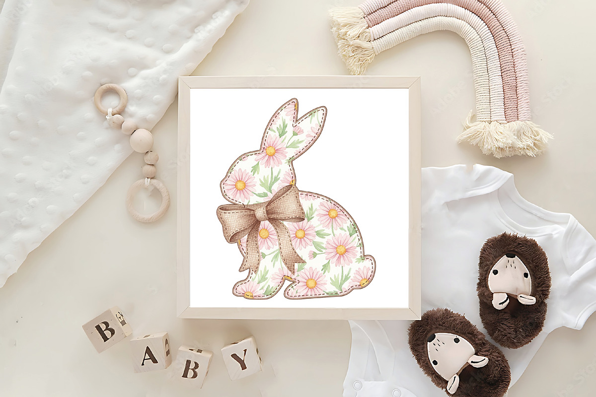 Coquette Easter Bunny Floral PNG, an Illustration by CraftArtStudio (Photo 4 of 4)