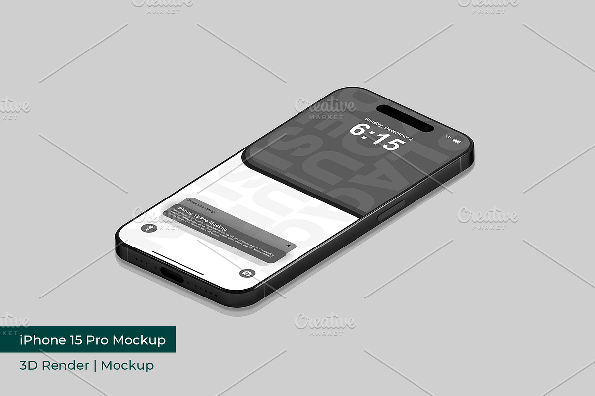 iPhone 15 Pro Mockup | 3D Rendering, an iPhone Mockup by mrfauzi (Photo 13 of 17)