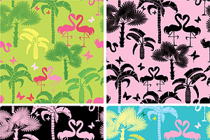 Seamless Patterns With Flamingos