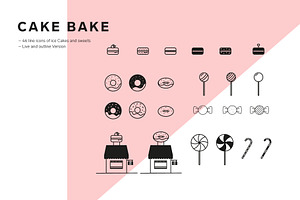 Cakes And Ice Cream Icon Set