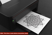 300 Vector Mandala Ornaments, a Decorative Illustration by pixaroma (Thumbnail 45 of 49)
