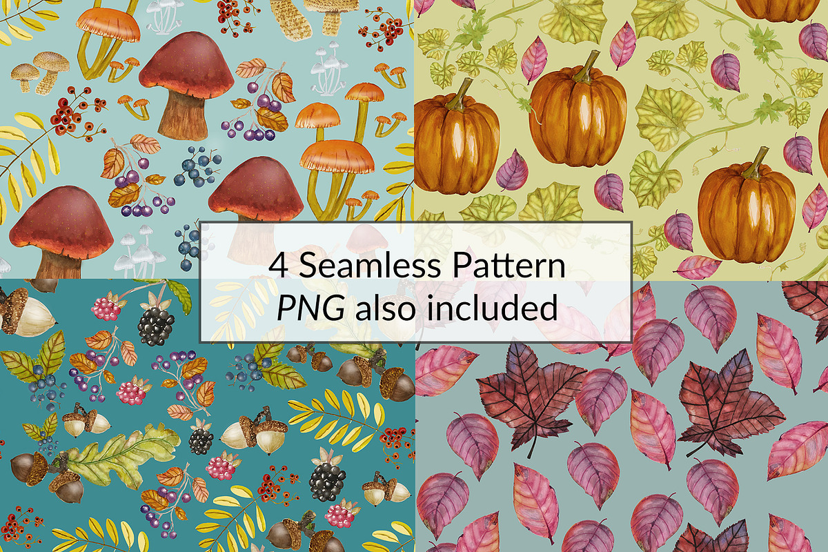 Cozy Fall Vibes Watercolor Elements, a Pattern Graphic by Sheikhadesign (Photo 3 of 7)