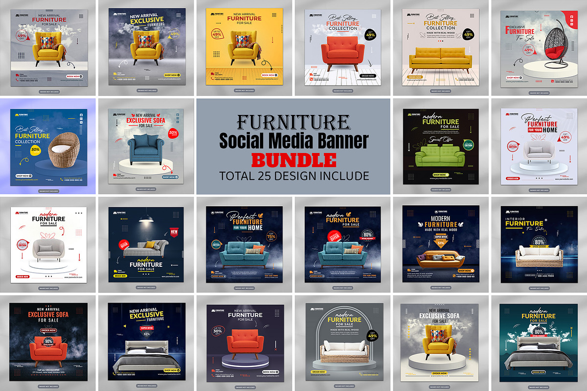 Furniture Social Media Banner Design, a Marketing Template by Photoshop Action (Photo 1 of 26)