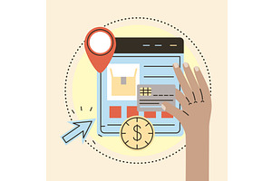 hand shopping online, an Object Illustration by studiogstock