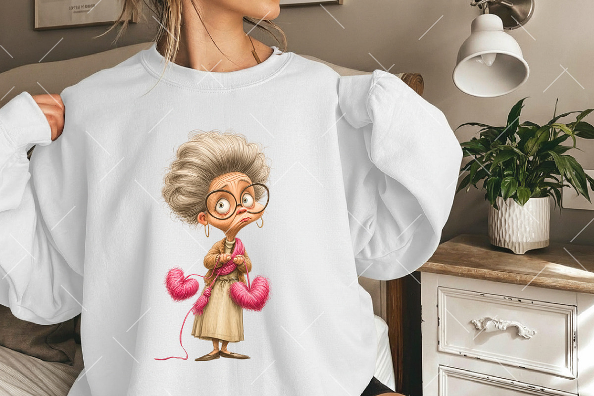 Whimsical Valentine Grandma Clipart, an Illustration by OK Design (Photo 5 of 6)