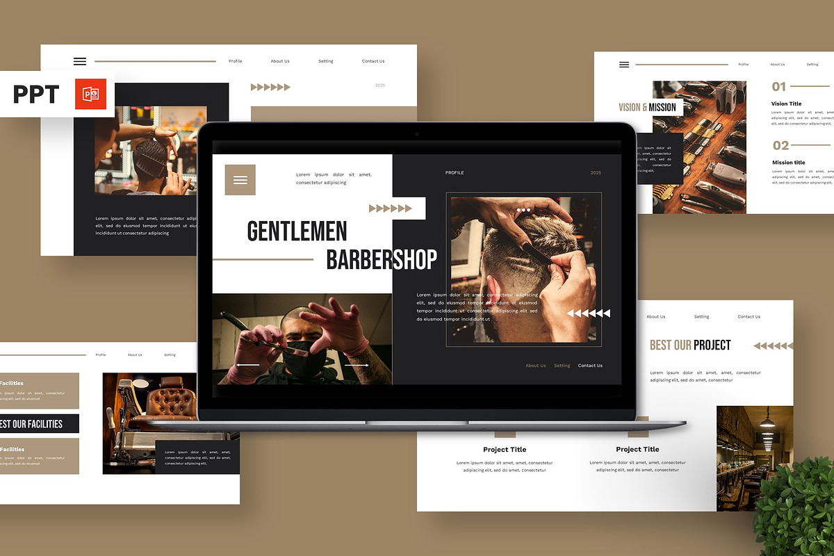 Gentlemen Barbershop - Barber PPT