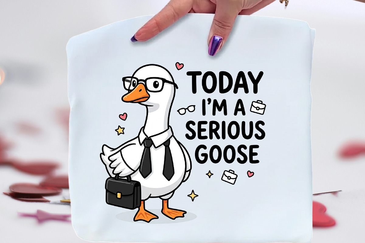 Today I'm a Serious Goose PNG, an Illustration by CraftArtStudio (Photo 1 of 4)