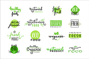 Fresh eco logo set
