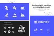 Water Animals Icons, a Solid Icon by Prosymbols (Thumbnail 3 of 6)