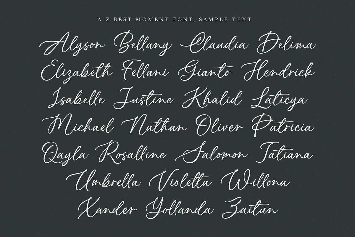 Signature Calligraphy - Best Moment, a Script Font by Subectype Studio (Photo 5 of 10)