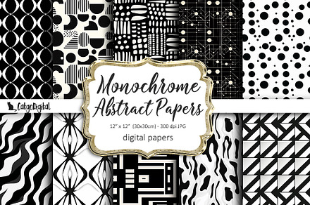 Monochrome Abstract Digital Papers