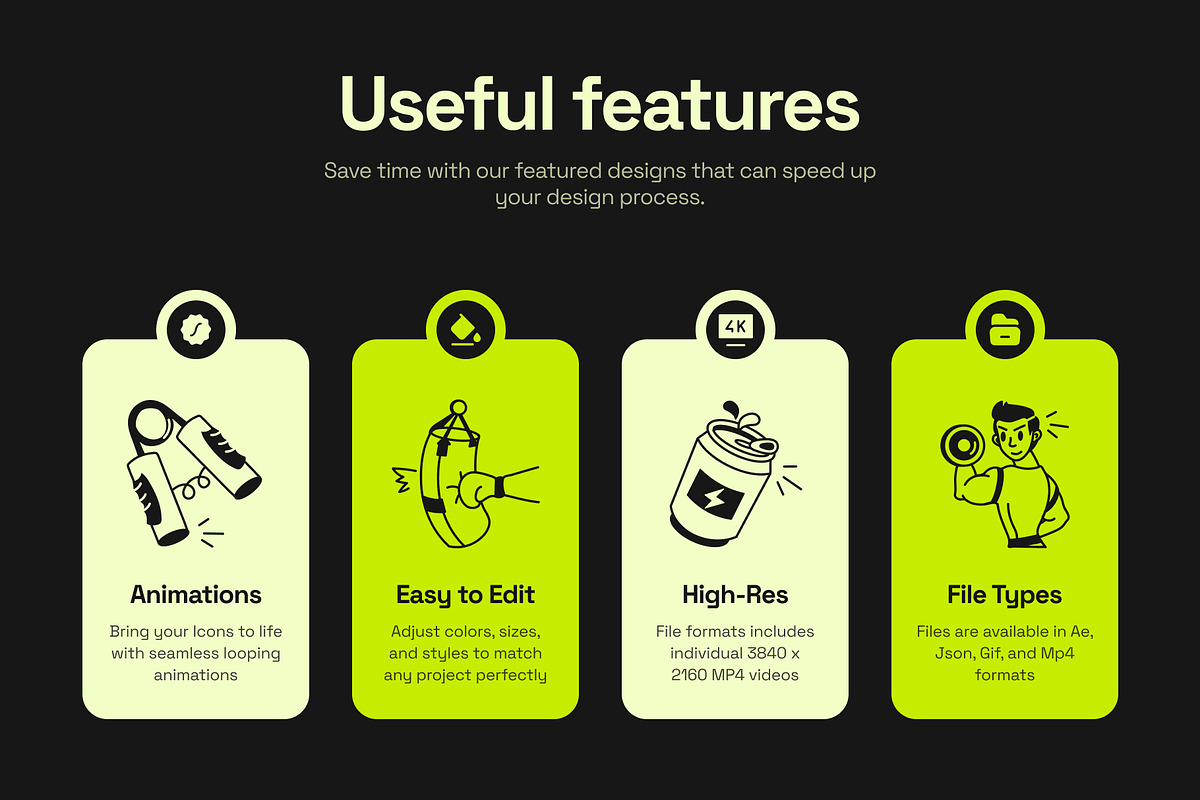 Animated Gym Doodle Icons, an Outline Icon by Vectors Market (Photo 2 of 4)