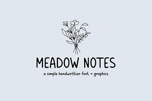 Meadow Notes - Handwritten Font, a Sans Serif Font by simpleblues