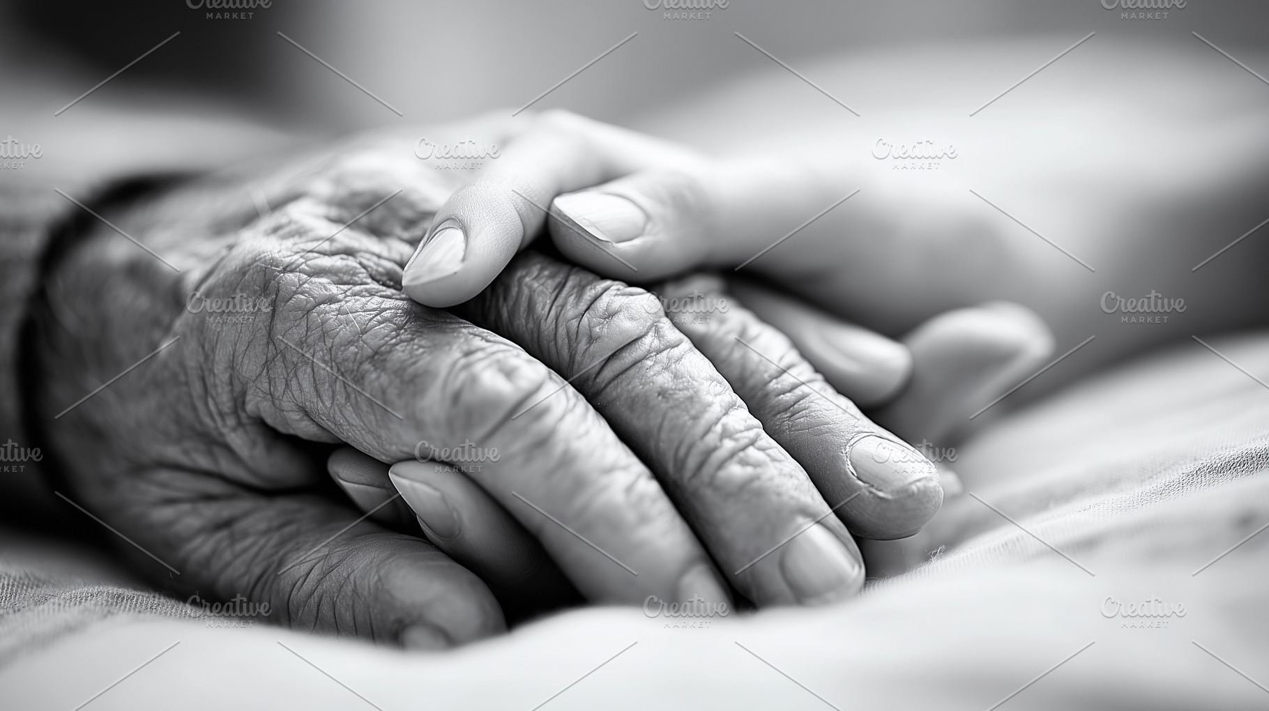 Black and white elderly and young, a Person Photo by MistyDay
