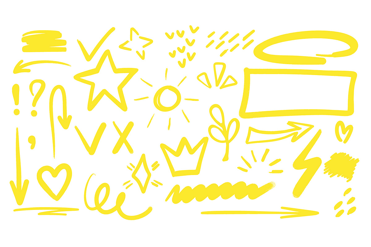 Set of neon yellow marker, a Decorative Illustration by Tati_Kli (Photo 1 of 3)