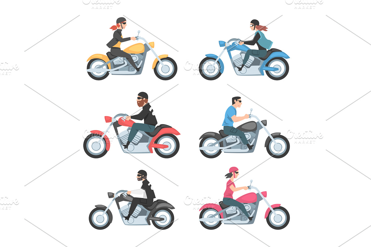 Man and Woman Riding Motorcycle or, a Person Illustration by TopVectors