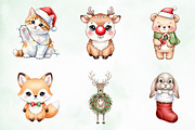 Kawaii Vintage Christmas Animals Png, an Illustration by Creative Art (Thumbnail 5 of 9)
