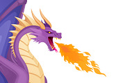 Purple dragon with large wings, an Animal Illustration by Yayasya (Thumbnail 3 of 3)