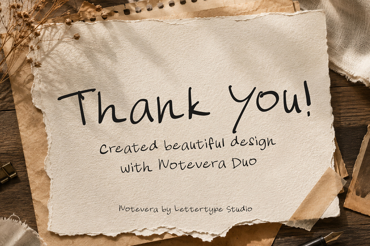 Notevera Duo - Natural Handwritten, a Handwritten Font by Lettertype Studio (Photo 10 of 10)