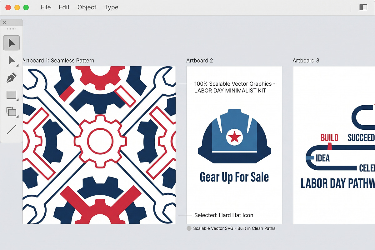 Labor Day Minimalist Promo Icon Set, an Object Graphic by NH graphic (Photo 3 of 3)
