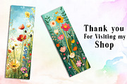 Spring Meadows Printable Bookmark, an Illustration by Watercolor design (Thumbnail 2 of 3)