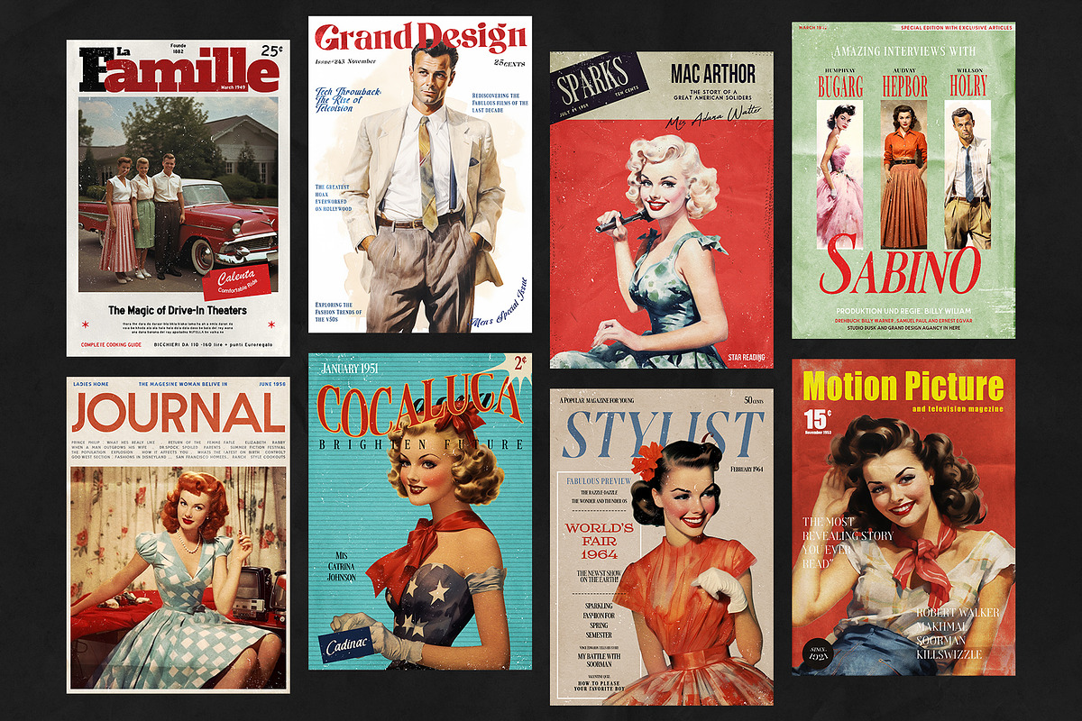 50's Magazine Cover Templates, a Magazine Template by Studio Dusk (Photo 5 of 14)
