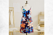 Blue & Orange Floral Pattern, a Pattern Graphic by MartinShop (Thumbnail 3 of 10)