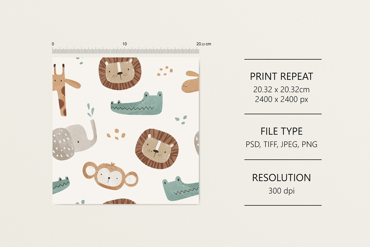 Cool animals, a Pattern Graphic by Olena Kuznietsova (Photo 4 of 9)
