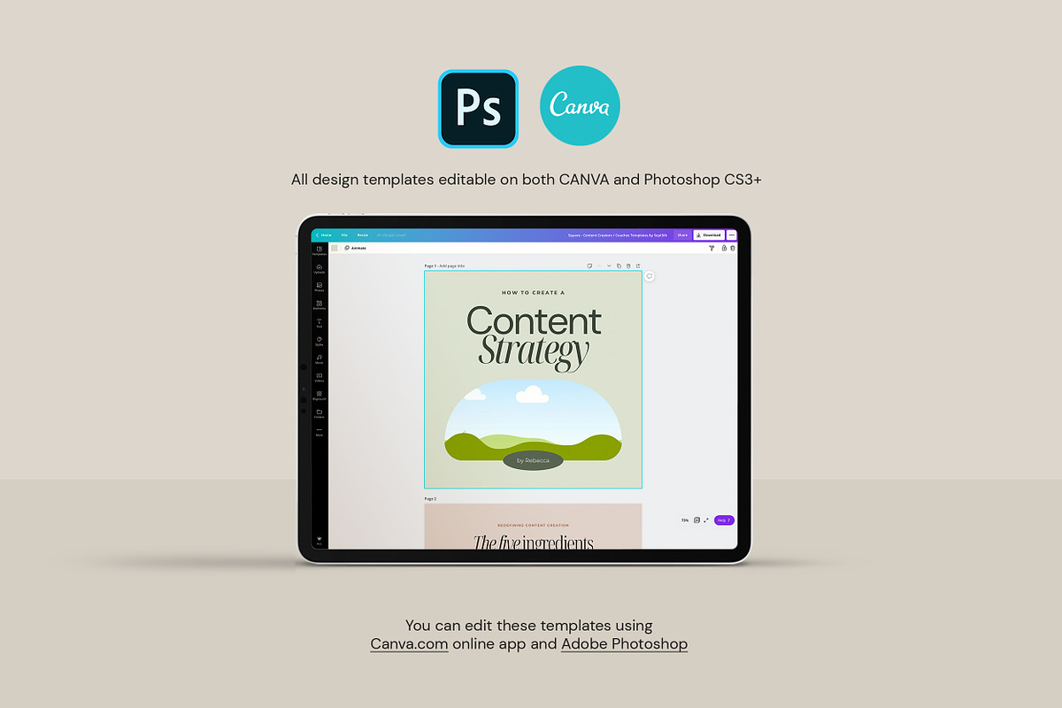 Content Creators Instagram CANVA PS, a Social Media Template by September 5th (Photo 2 of 18)