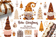 Boho Christmas collection, a Seasonal Illustration by JulzaArt (Thumbnail 1 of 8)