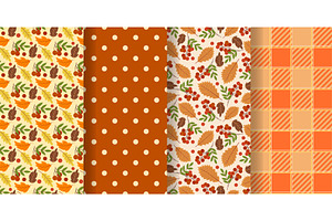 Set of autumn backgrounds with, an Illustration by Tati_Kli