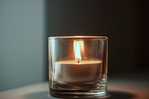 Single Candle Burning in Glass Holde, a Beauty & Fashion Photo by Virgo Studio