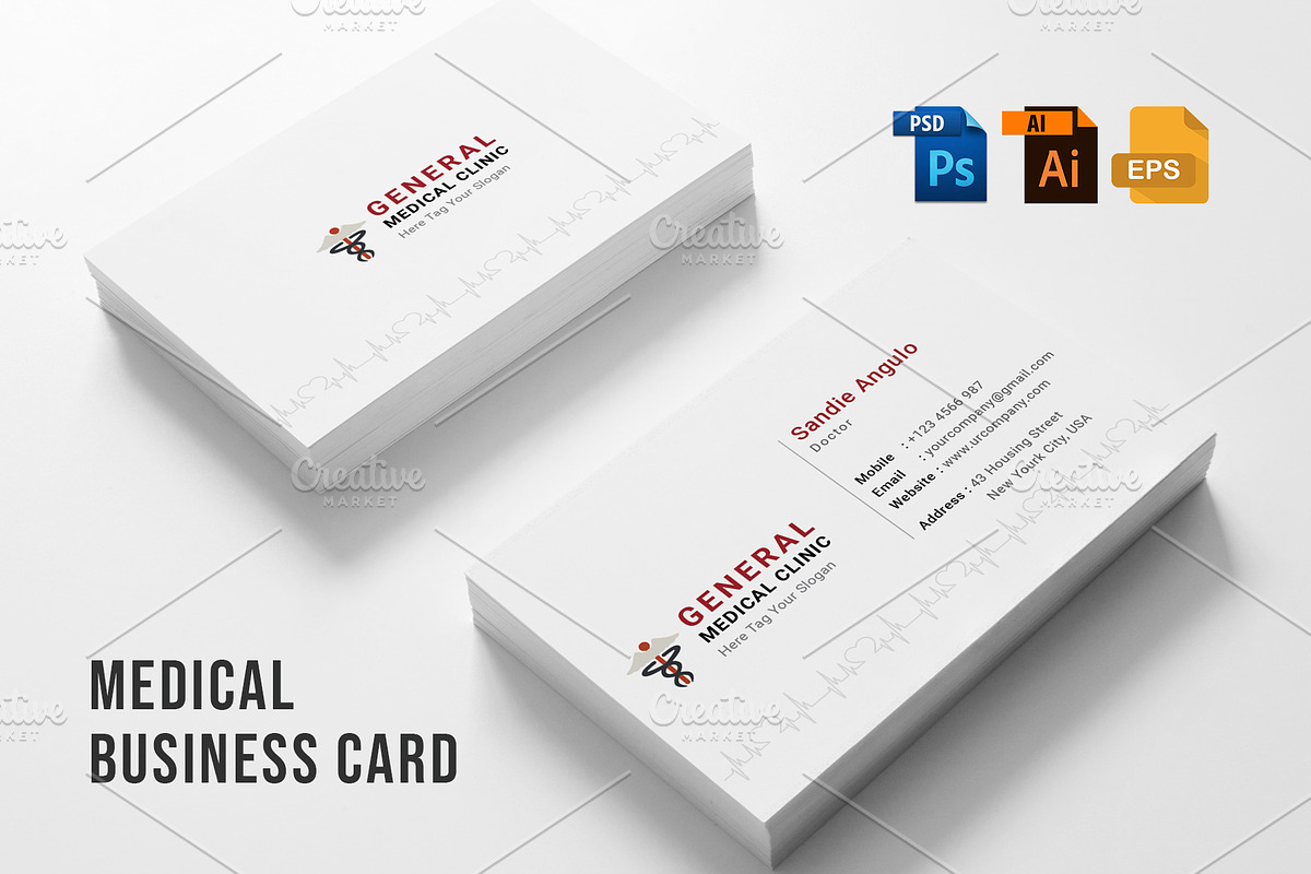 Medical Business Card, a Business Card Template by graphicsunday (Photo 1 of 5)