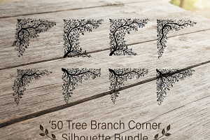 50 Tree Branch Corner Silhouette