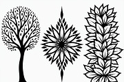 Decorative Tree Floral Tile Set, a Decorative Illustration by Artivon (Thumbnail 2 of 5)