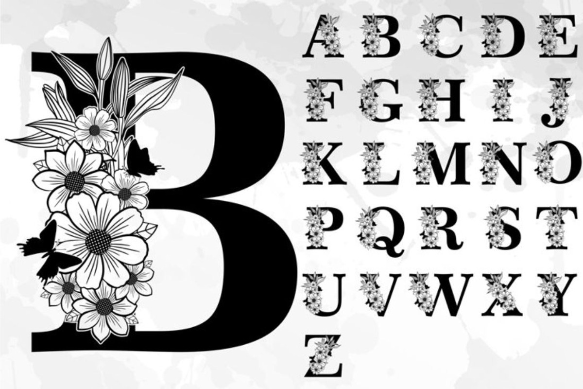 Floral Alphabet Letter SVG Bundle, a Graphic by D2PUTRI (Photo 10 of 15)