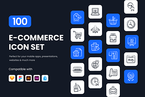 E-Commerce Icon Set, a Duotone Icon by Brickclay