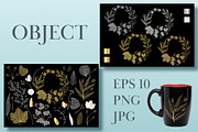 Leaves, branches and wreath gold., a Graphic by Digital illustration shop (Thumbnail 1 of 5)