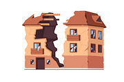 Broken ruined house buildings set, an Object Illustration by Good Studio (Thumbnail 4 of 14)
