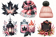 Pink and Black Autumn Clipart, an Illustration by OK Design (Thumbnail 4 of 5)