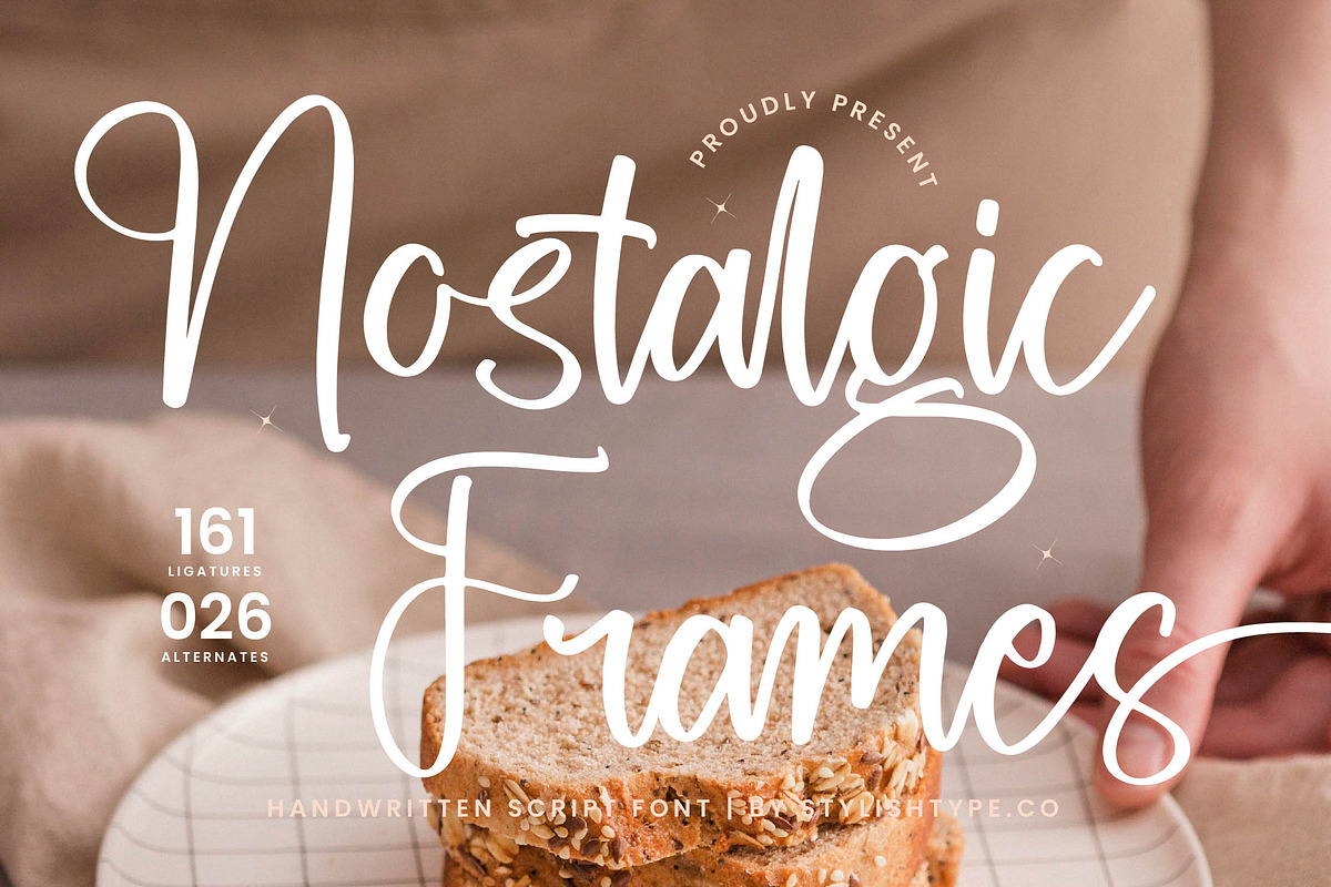 Nostalgic Frames Handwritten Script, a Script Font by stylishtype.co (Photo 1 of 20)