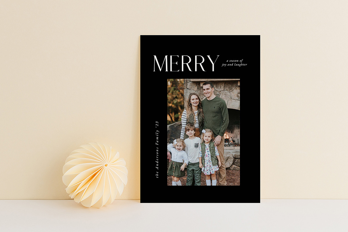 Black Merry Christmas Card Template, a Card Template by Salsal Design (Photo 3 of 4)