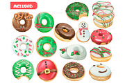 Watercolor Christmas donuts clipart, a Food Illustration by ArtfulStudio (Thumbnail 2 of 7)