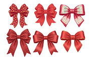 Red Textured Bows Mega Bundle, a Decorative Illustration by Stellalunarts (Thumbnail 5 of 23)