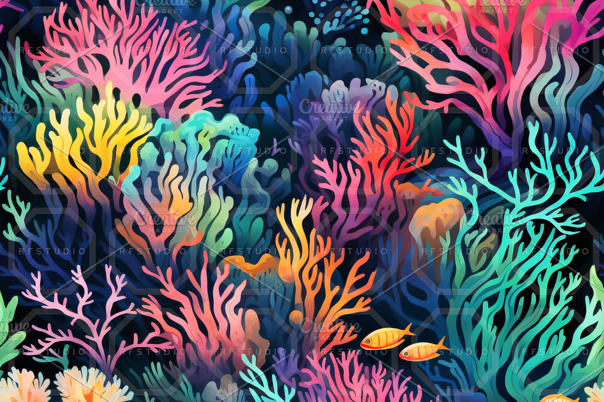 MYSTICAL REEF. Seamless Pack, a Texture Illustration by RefinedFantasyStudio (Photo 2 of 9)